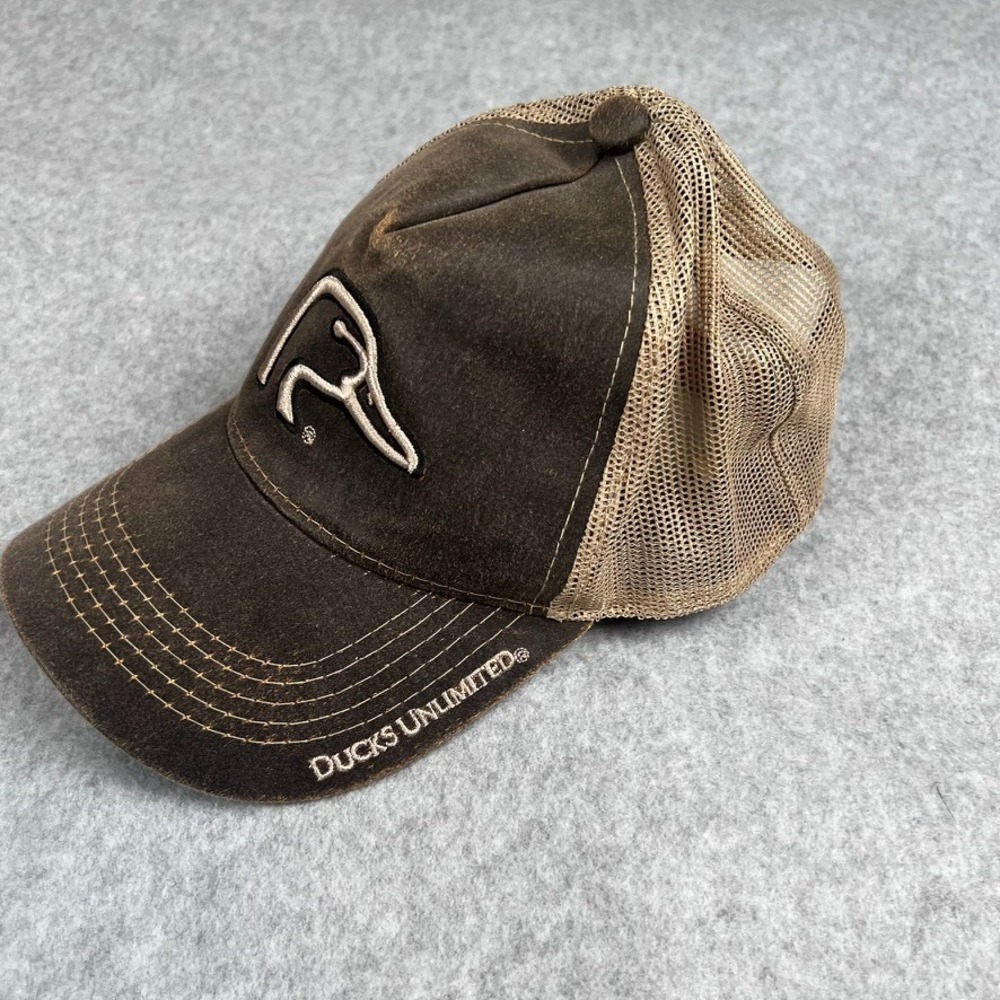 Ducks Unlimited Trucker Hat Cap Hunting Outdoor Brown Adjustable Embroidery